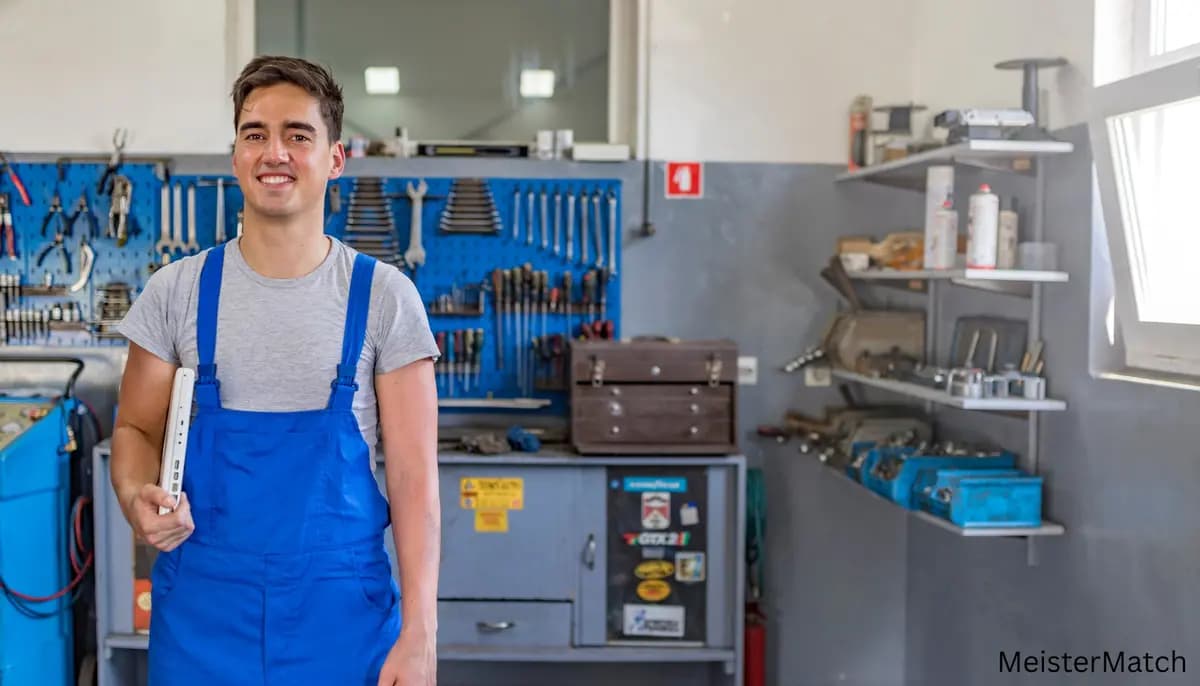 Azubi in der Werkstatt