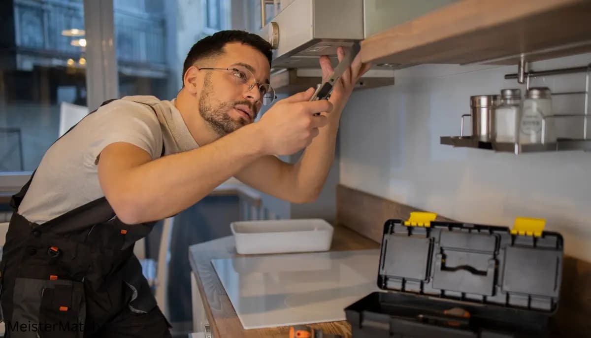 Installateur repariert Dunstabzug